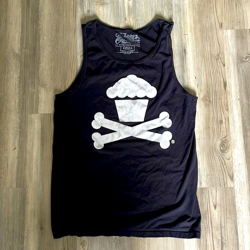 Johnny Cupcakes Black Crossbones Tank Top Size Small